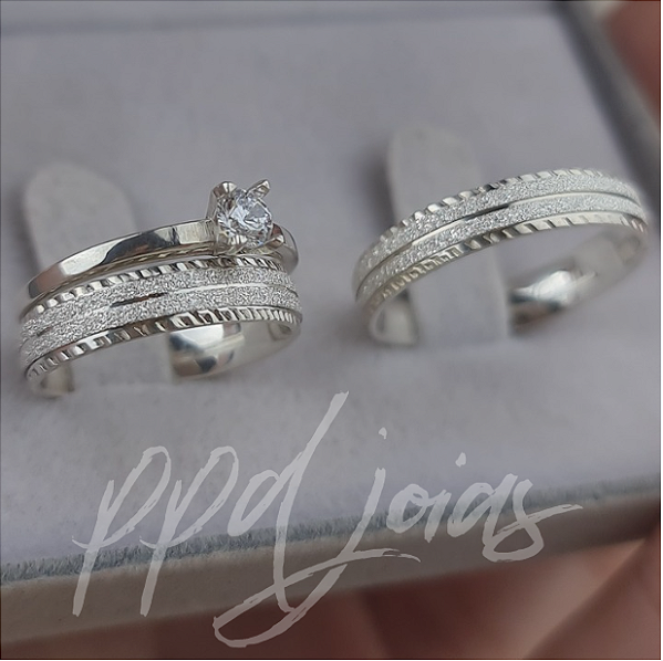 Kit de Compromisso Amesterdã (4mm) - Prata 950