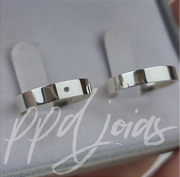 Par de Alianças Milão P. (4mm) - Prata 950