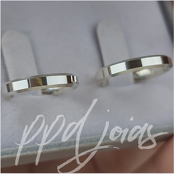 Par de Aliança Itália (3mm) - Prata 950