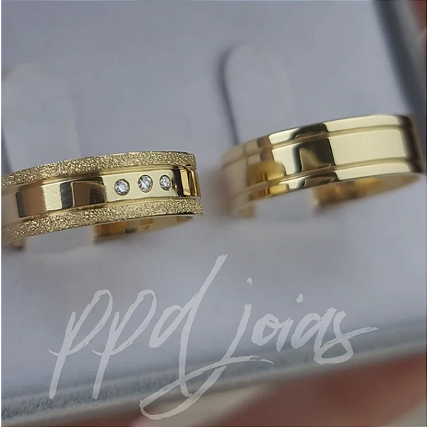 Par de Alianças Julios Plus (6mm) -Ouro 18k