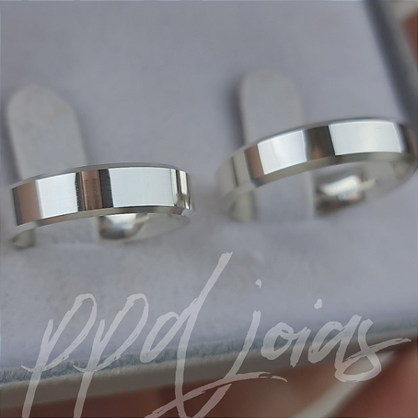 Par de Alianças Itália (5mm) - Prata 950