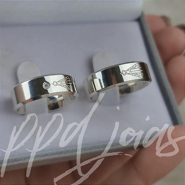 Par de Aliança Itália Personalizada (7mm) - Prata 950
