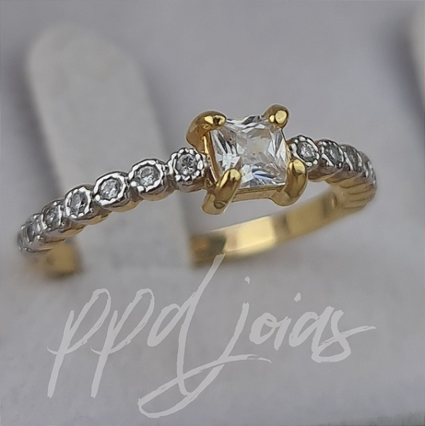 Solitário Square - Ouro 18k