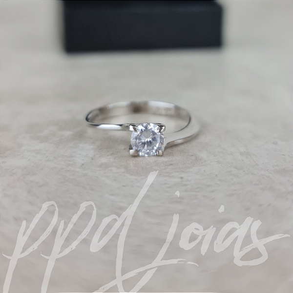 Solitário Anel de Noivado Afrodite - Ouro 18k BRANCO