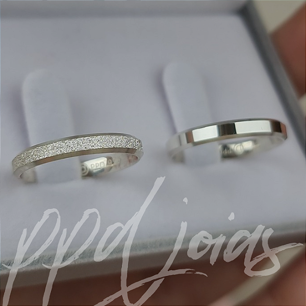 Par de Aliança Itália (3mm) - Prata 950