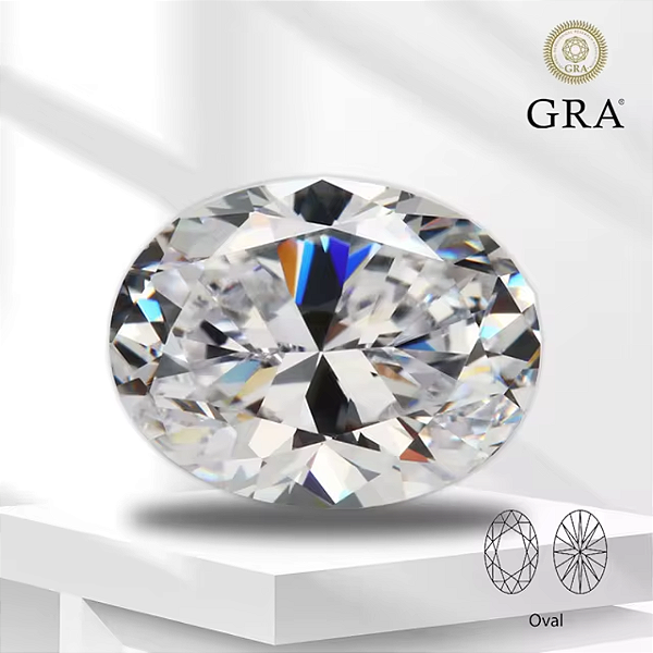 Moissanite Oval 8x6 VVS Ceritifcado GRA