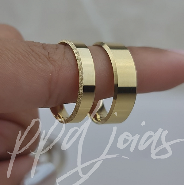 Par de Aliança Itália Plus (4/6,5mm) - Ouro 18k