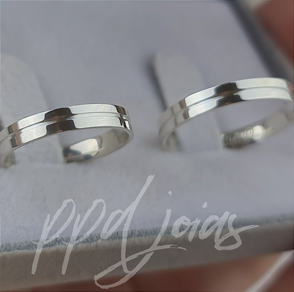 Par de Aliança Chiu (3mm) - Prata 950
