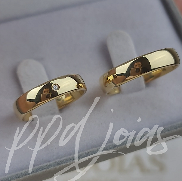 Par de Aliança Tradicional P. (5mm) - Ouro 18k