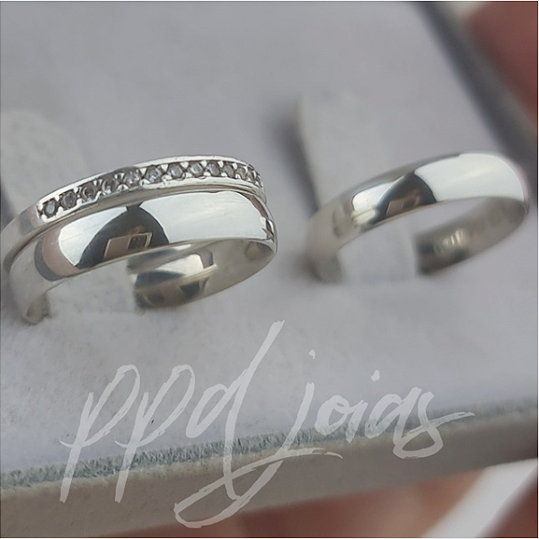 Kit compromisso Tradicional (4mm) - Prata 950