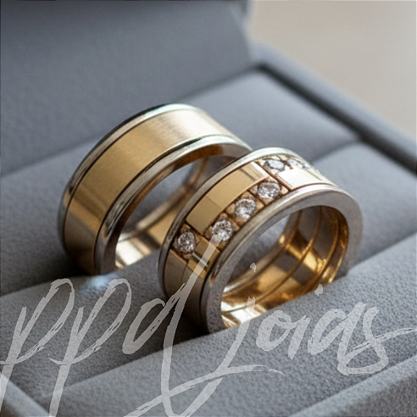 Alianças Prímula (8mm) Ouro 18k