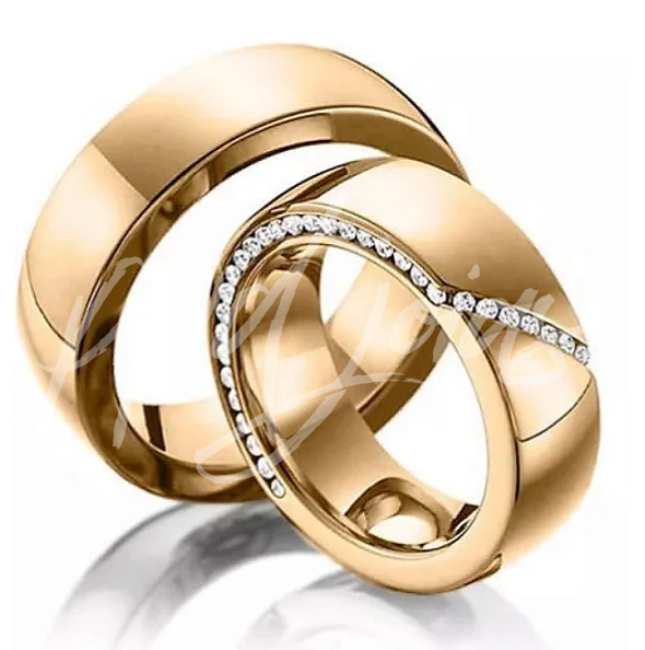 Par de Alianças Urze (7mm) - Ouro 18k