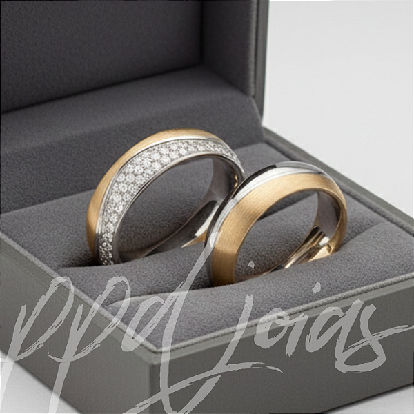 Alianças Violeta (6mm) Ouro 18k