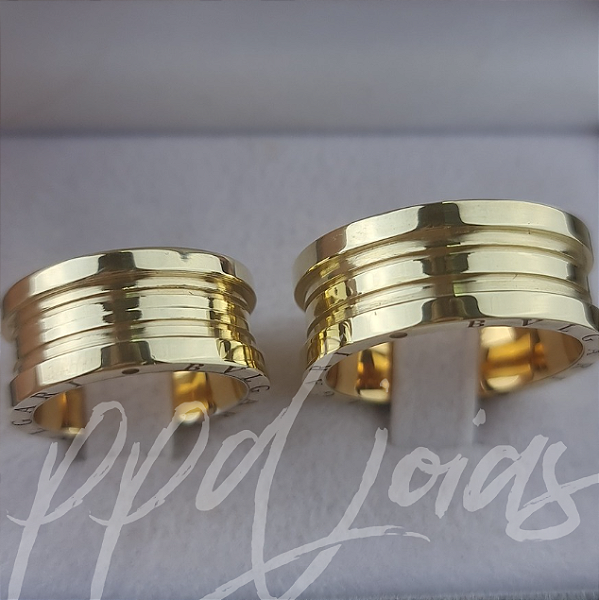 Par de alianças Bulgaria S. (10mm) - Ouro 18k