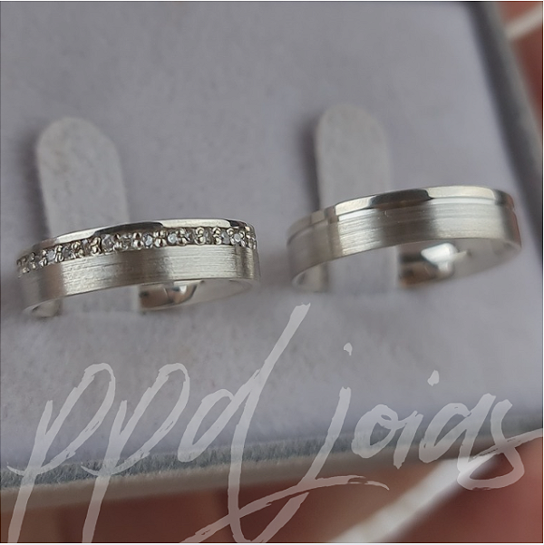 Par de Alianças Mexico (5mm) Prata 950