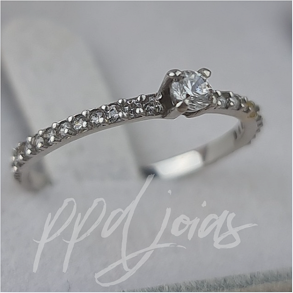 Solitário Marquesa Fit - Ouro Branco 18k