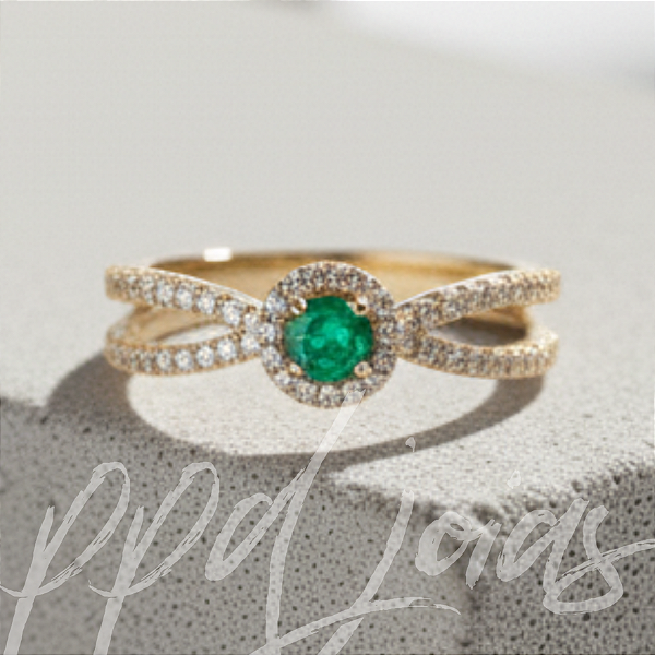 Anel Angel Ouro 18k e Moissanites