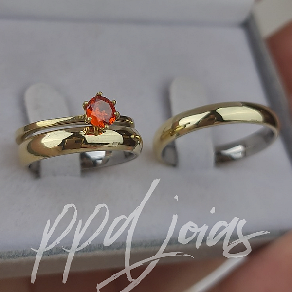 Kit de casamento Tradicional Laranja (4mm) - Moeda antiga