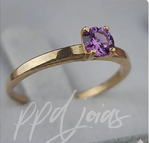 Solitário Lirio Lilás - Moeda antiga