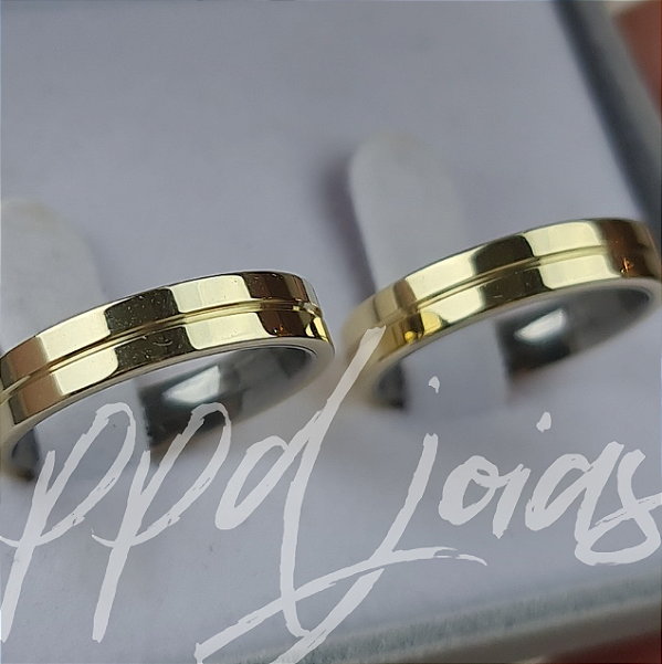 Par de Aliança Chiu (4mm) - Moeda antiga