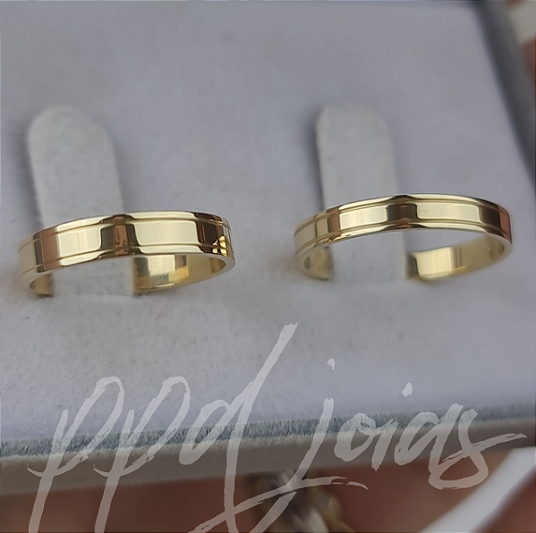 Par de Aliança Stiros (3mm) - Ouro 18k