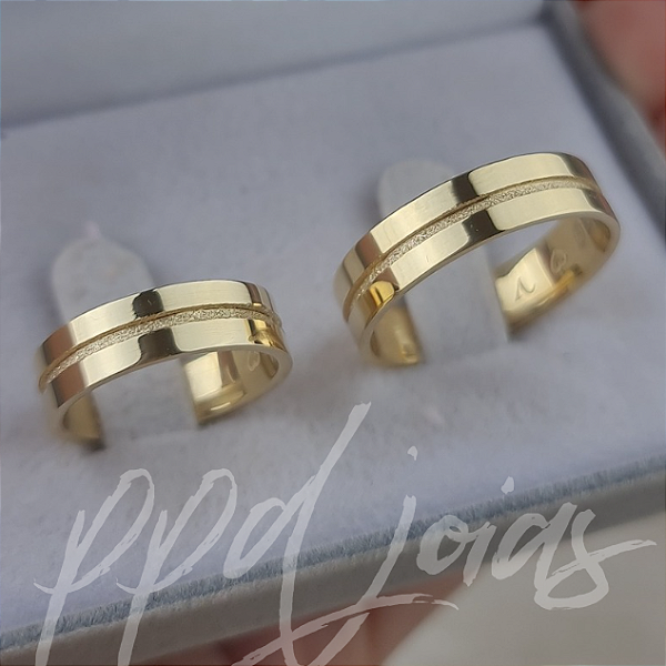 Par de Aliança Lunar Slim (6mm) - Ouro 18k