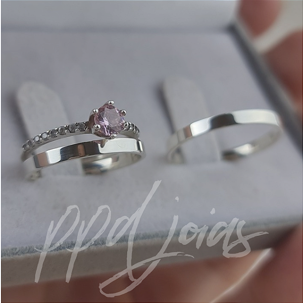 Kit compromisso Milão (2mm) - Prata 950