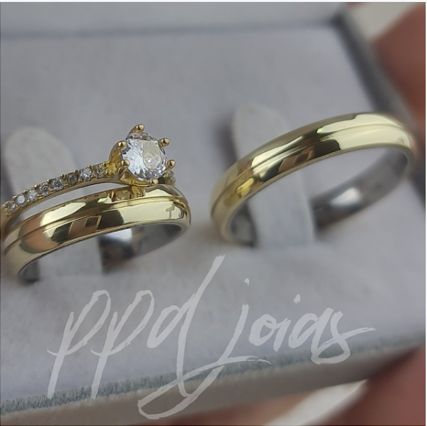 Kit casamento Tradicional 1 friso (4mm) - Moeda antiga