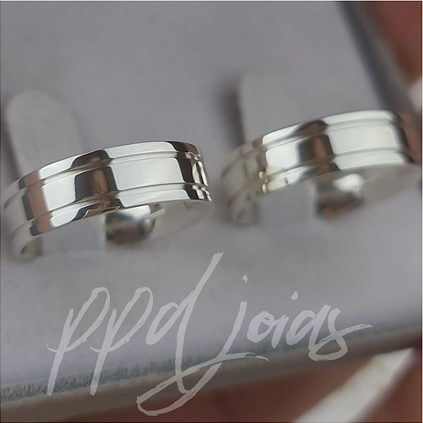 Par de Aliança Stiros (6mm) - prata 950