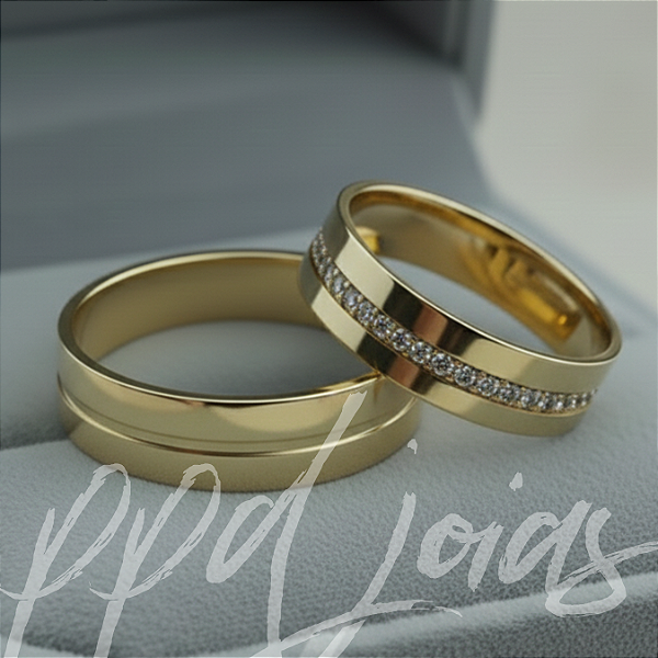 Alianças Universe Chiu Ouro 18k