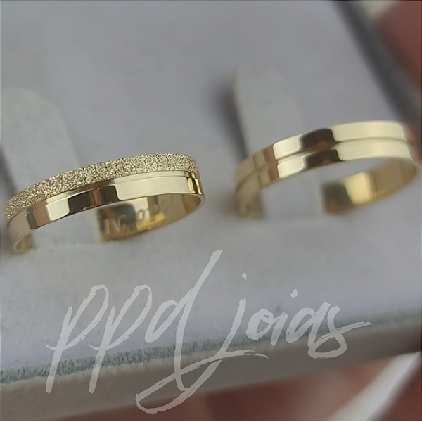 Par de Aliança Mafra (4mm) - Ouro 18k