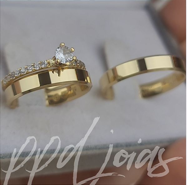 Kit de casamento Italia P. (4mm) - Ouro 18k