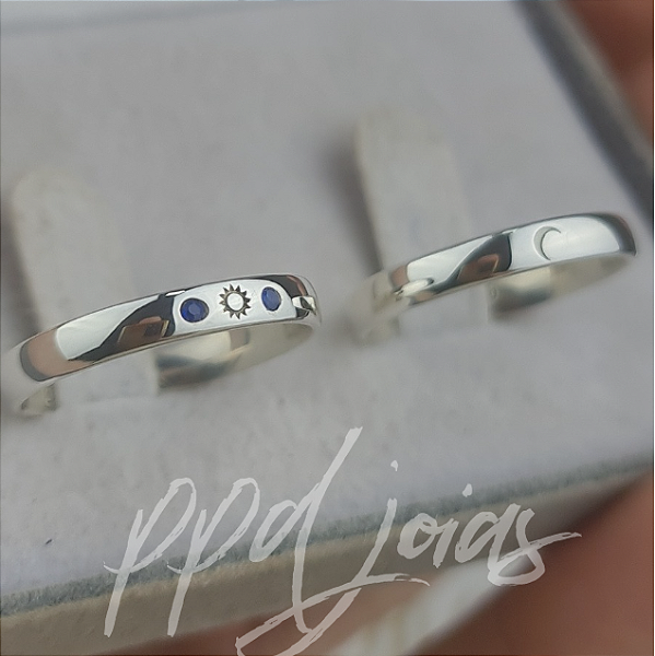 Par de Aliança Eclipse Tradicional (3mm) - Prata 950
