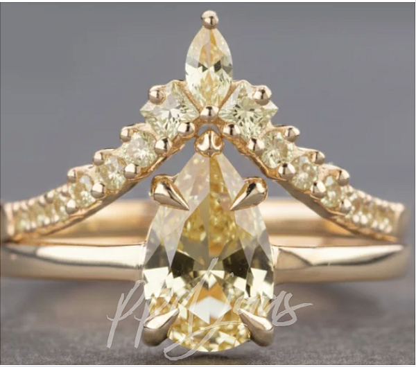 Conjunto Aneis Princesa Bela - Ouro 18k