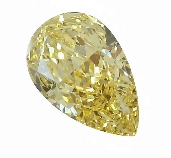 Diamante Cor Amarelo Lab-Grown Corte Pera Brilhante 2,03 ct