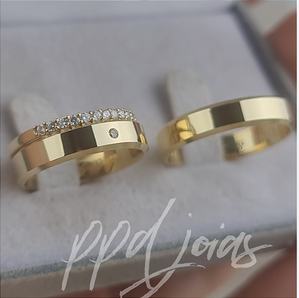 Kit de casamento Itália (4,5mm) - Ouro 18k