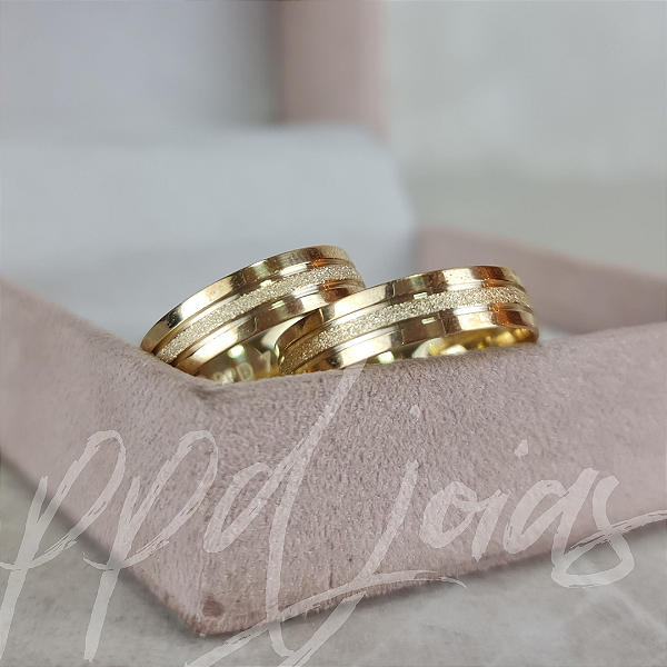 Par de Alianças Roma (5mm) - Ouro 18k