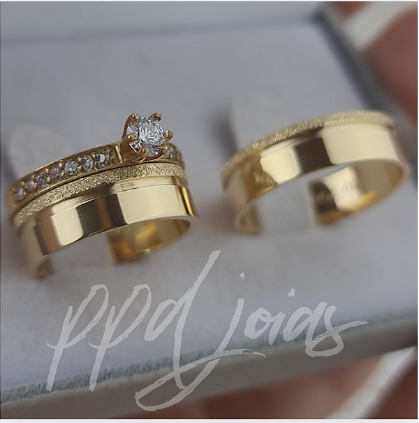 Par de Alianças Vivar Déli (6mm) - Ouro 18k