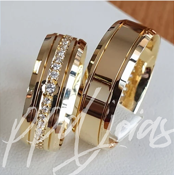 Par de Alianças Mumbai (6mm) - Ouro 18k