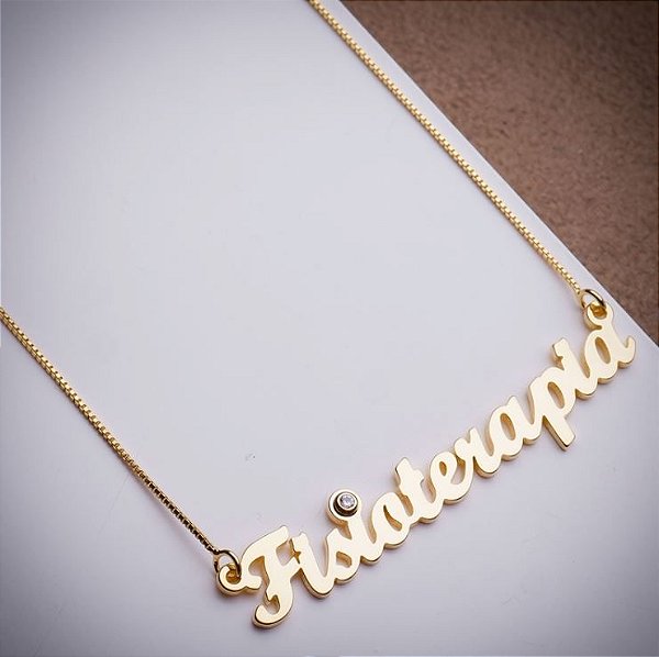 Colar Ouro 18k Formatura Fisioterapia