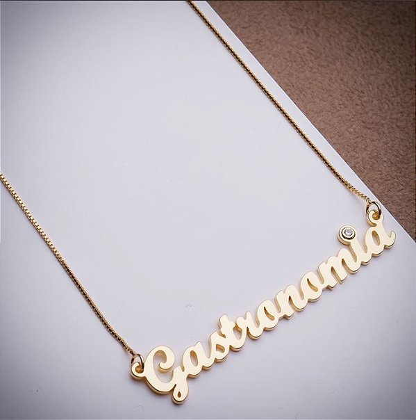 Colar Ouro 18k Formatura Gastronomia