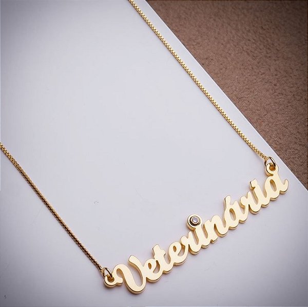 Colar Ouro 18k Formatura Veterinaria
