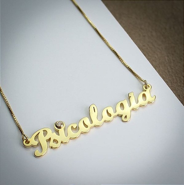 Colar Ouro 18k Formatura Psicologia