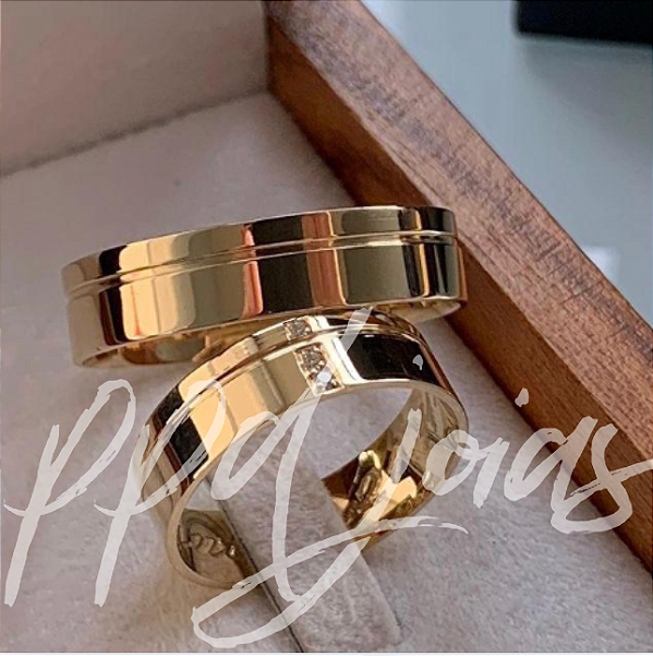 Par de Alianças Maanen (7mm) - Ouro 18k