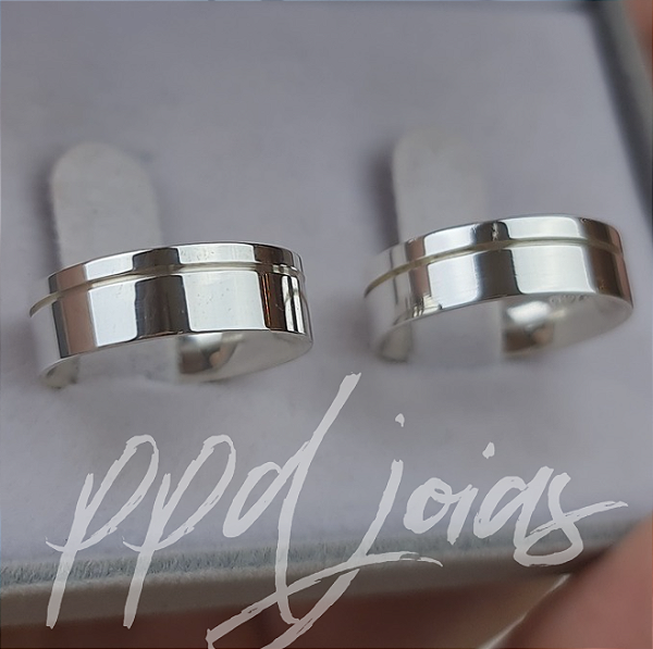 Par de Alianças Vivar (6mm)- Prata 950