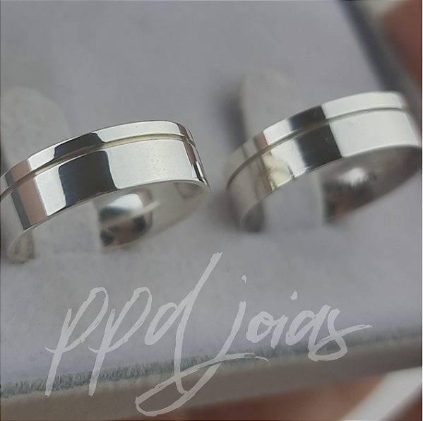 Par de Alianças Vivar (6mm)- Prata 950