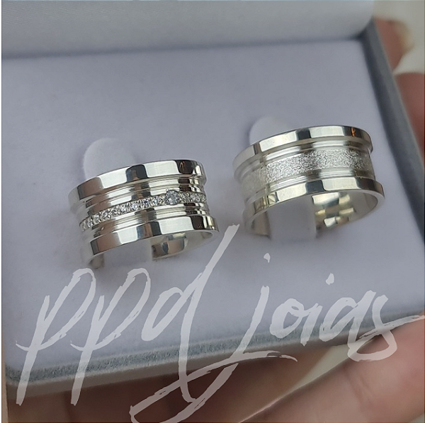 Par de Alianças Silos (10mm) - Prata 950
