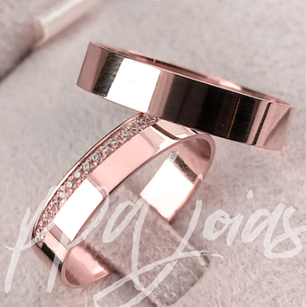 Par de Alianças Stillo (4mm) - Ouro 18k Rose
