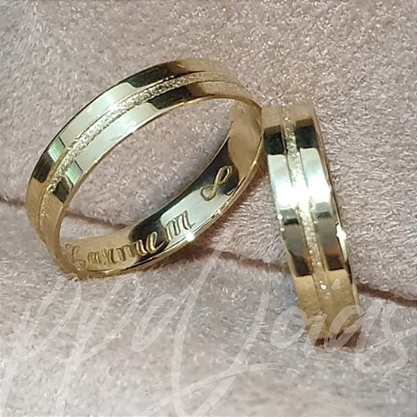 Par de Alianças Macau (4,5mm) - Ouro 18k