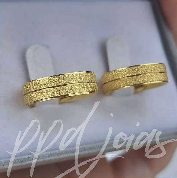 Par de Alianças Desert (6mm) - Ouro 18k